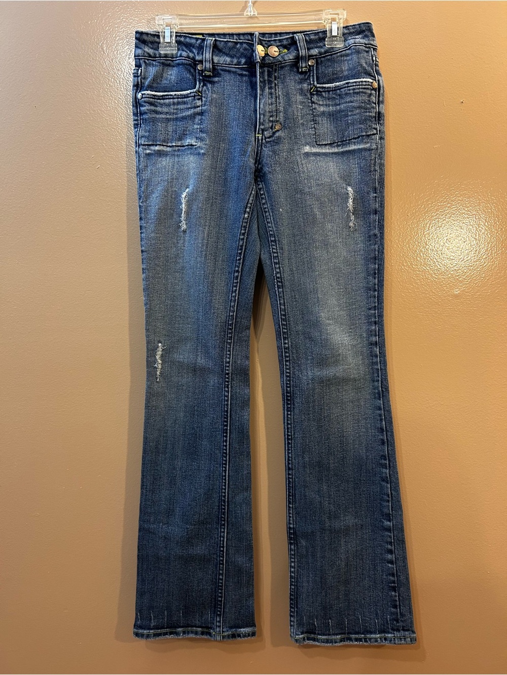 Vigoss Dark Blue Bootcut Jeans with Subtle Distressing